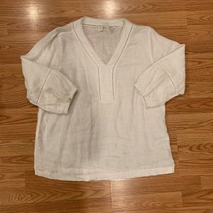 Linen shirt with blousy sleeves